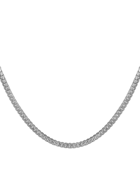 钛钢不掉色压花古巴链项链男潮