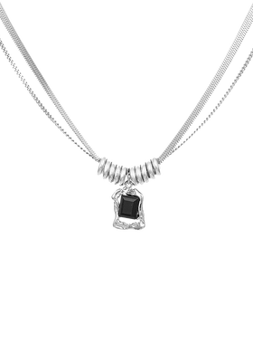 小众设计高级感黑色钛钢项链男