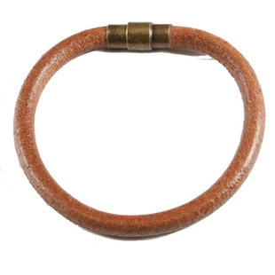 牛皮复古黄铜磁吸手环男女个性高桥养色手镯情侣手链不掉色新款