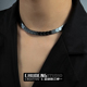 原创黑胆石项链男潮小众设计高级感嘻哈欧美街头冷淡风锁骨链饰品