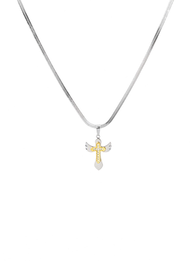 个性十字天使翅膀吊坠