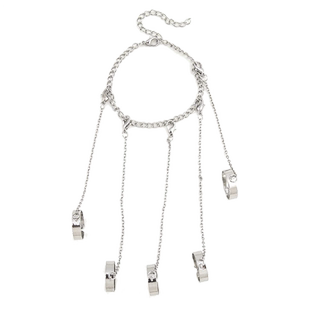 欧美时尚个性朋克风创意手指连体手链戒指可拆卸潮酷小众手饰品