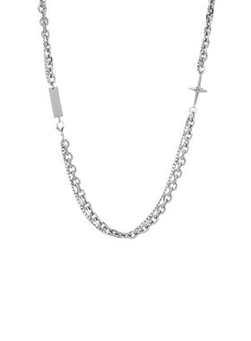 男士项链潮牌百搭设计感小众男款锁骨链小众卫衣钛钢男潮嘻哈配饰