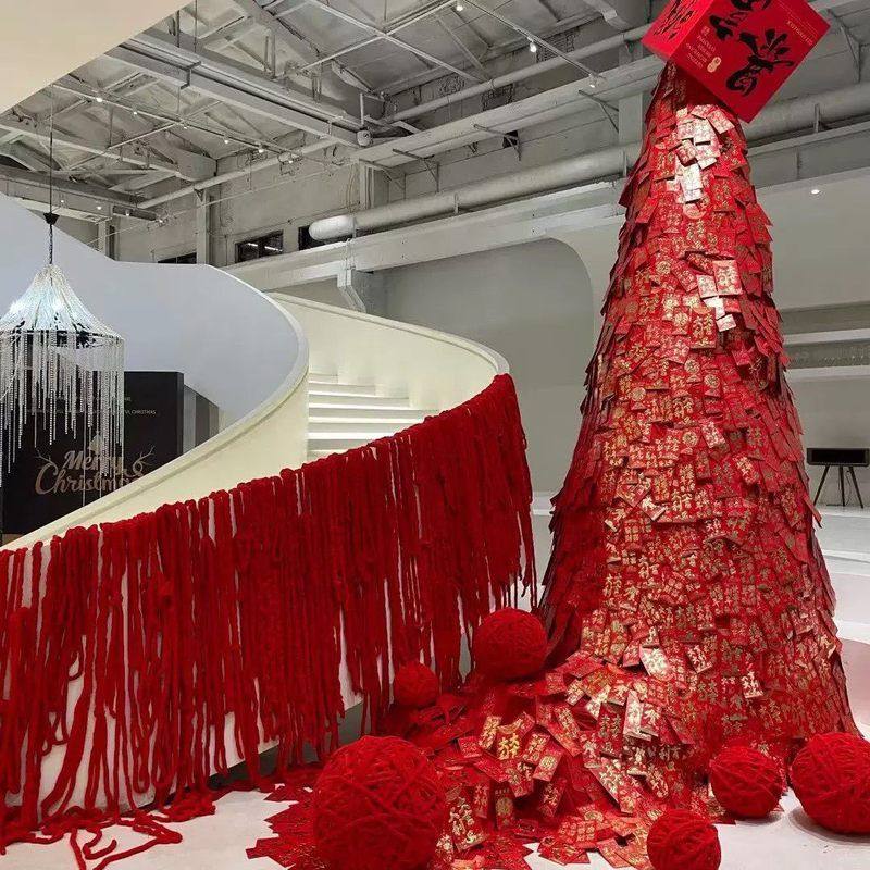 新年福袋红包瀑布大树毛衣户外创意美陈商场店铺装饰布置道具,节庆用品/礼品,门幅,淘宝优惠券,粉丝福利购,淘宝优惠卷