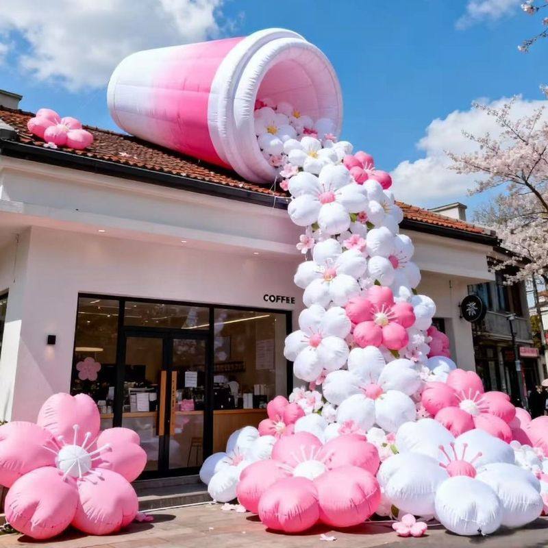 巨型奶茶杯花朵气模组合店铺活动挂件网红拍照道具充气发光装饰,节庆用品/礼品,节日装扮用品,淘宝优惠券,粉丝福利购,淘宝优惠卷