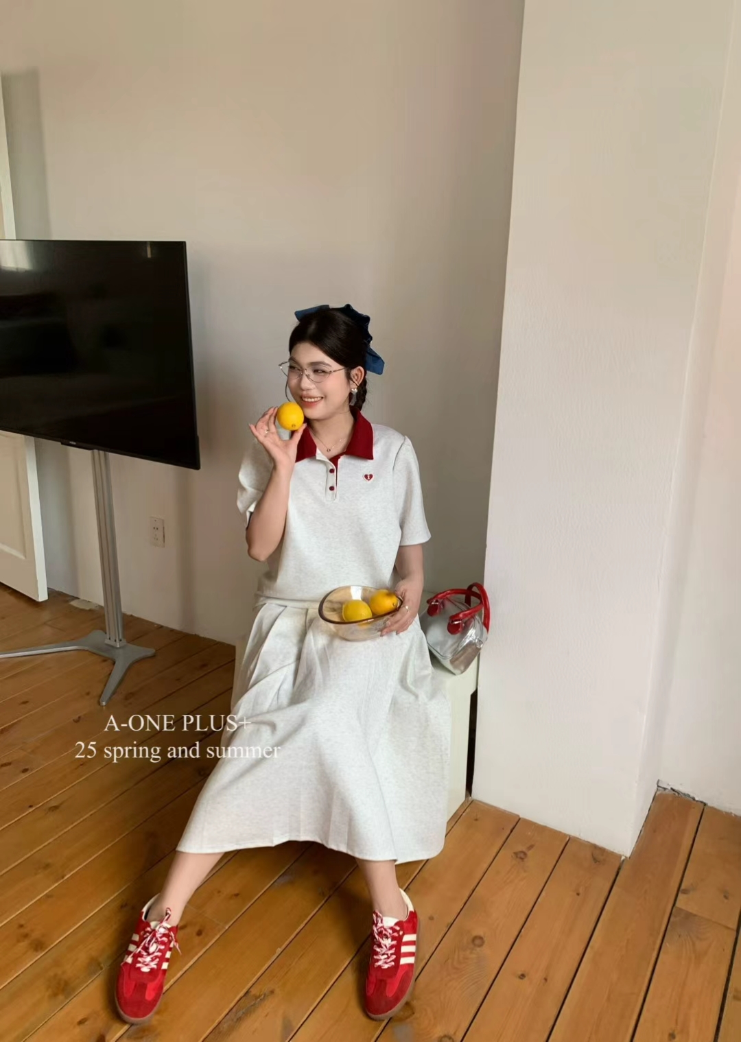 A-ONEPLUS+大码女装松紧腰套装