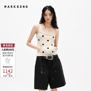 【SALE】【MARKGONG】时尚波点针织插袋背心2026春夏新品女装上衣