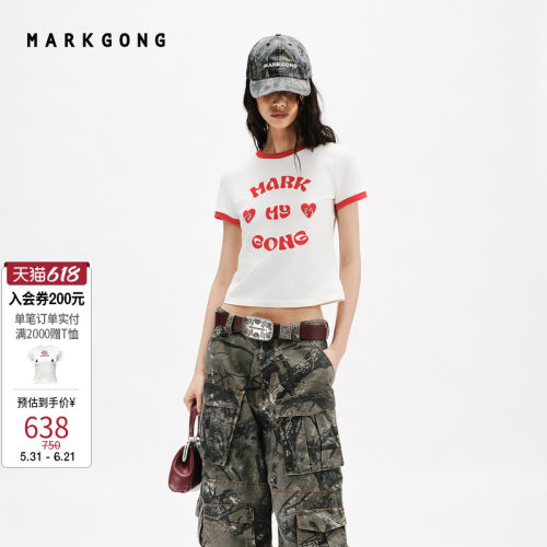 MARKGONG字母印花短袖