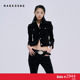 绑带外套流行秋冬休闲女上衣 黑色灯芯绒修身 SALE MARKGONG