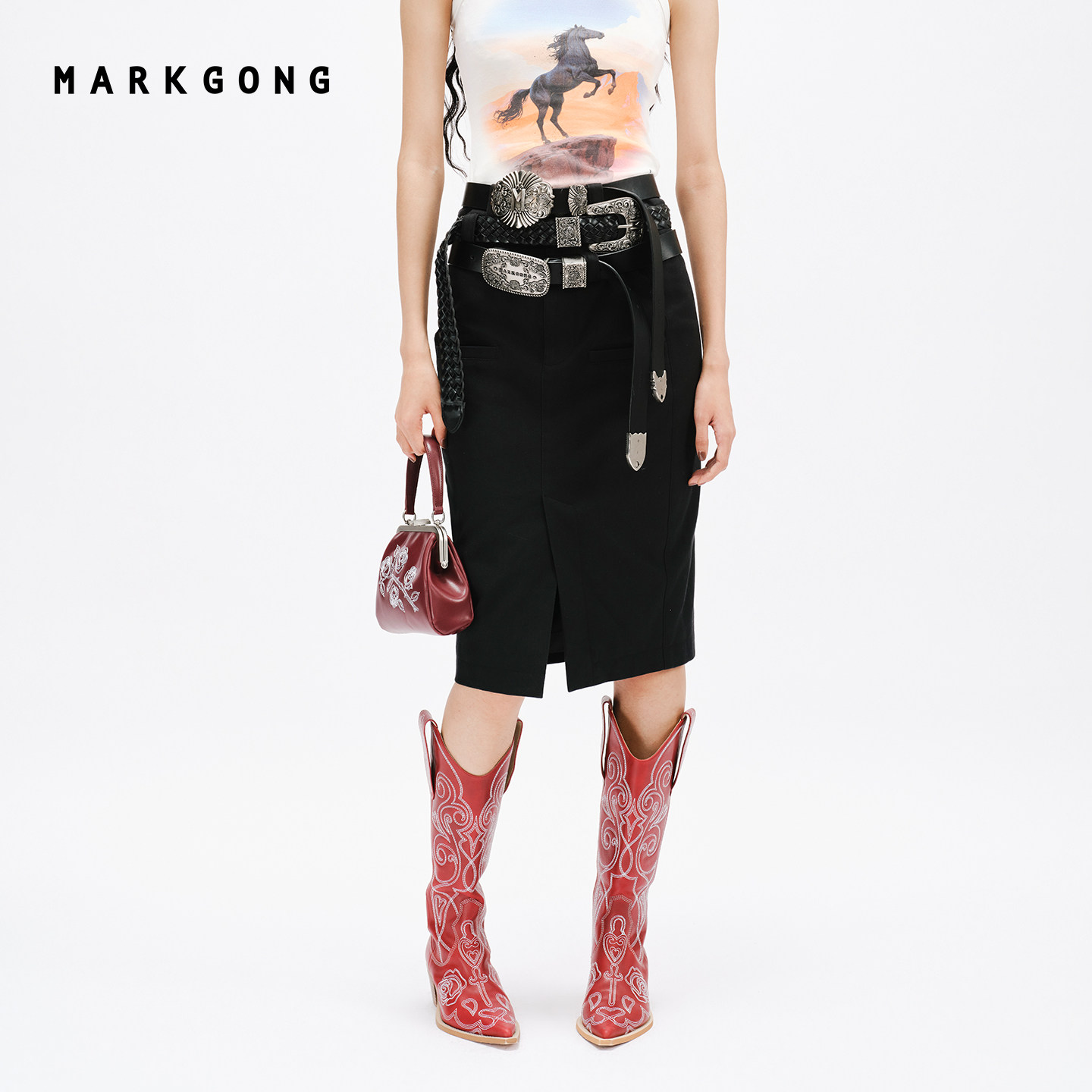 MARKGONG三腰头半裙图片