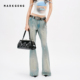 MARKGONG 女装 铆钉装 欧阳娜娜同款 饰喇叭裤 2026早春新品 裤 子