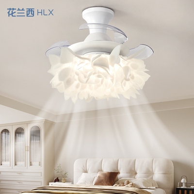 卧室风扇灯2025新款奶油风隐形静