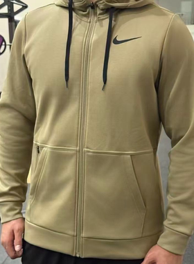 NIKE耐克 Therma-FIT 连帽拉链长袖夹克外套米色男款 CU6232-248
