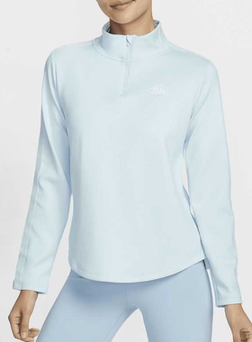 NIKE/耐克 therma-FIT 纯色舒适女子半拉链卫衣 冰川蓝HQ4740-474