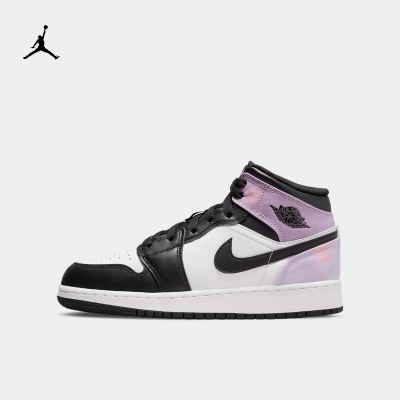 NIKE/耐克防滑中帮儿童篮球鞋 黑白紫运动童鞋DM6216-001