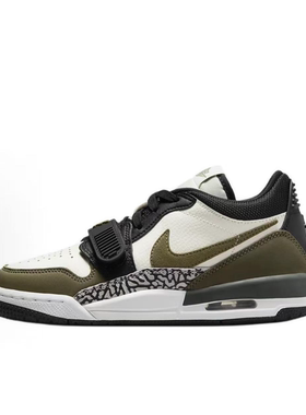 NIKEAIR JORDAN LEGACY舒适百搭 白绿低帮 儿童篮球鞋 CD9054-120