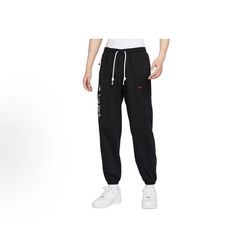 NIKE/耐克 复古速干加绒篮球裤长款针织运动裤男款黑色FZ6381-010