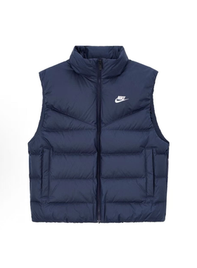 NIKE/耐克 Sportswear女款运动休闲深蓝色羽绒服马甲 FZ1104-451
