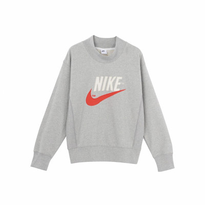 Nike T Logo刺绣运动圆领套头卫衣 男款 浅灰色DM5274-050
