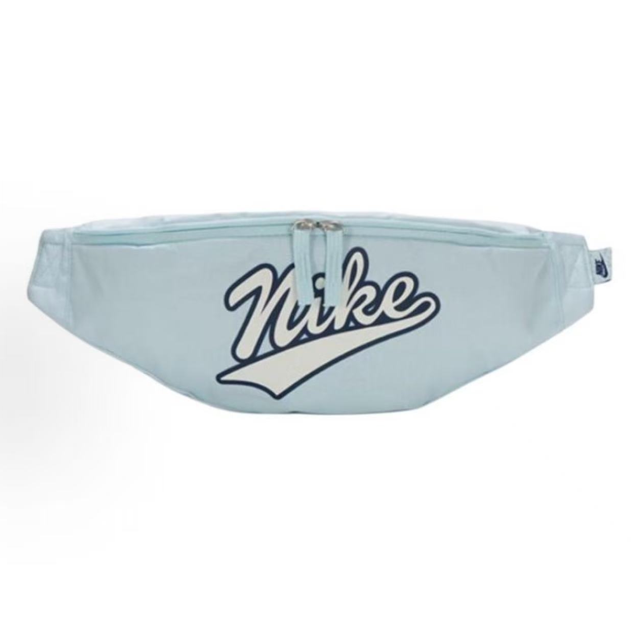 Nike耐克品牌logo 拉链开合 织物浅蓝色单肩斜挎包 HV6615-474