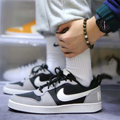 844881 NIKE LOW黑灰男轻便运动休闲板鞋 BOROUGH 005 耐克COURT