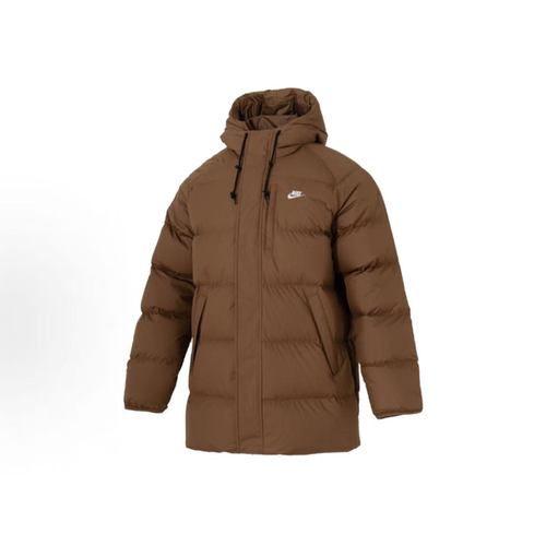 NIKE耐克男款纯色印花连帽冬季户外保暖中长款羽绒服 IB2974-235