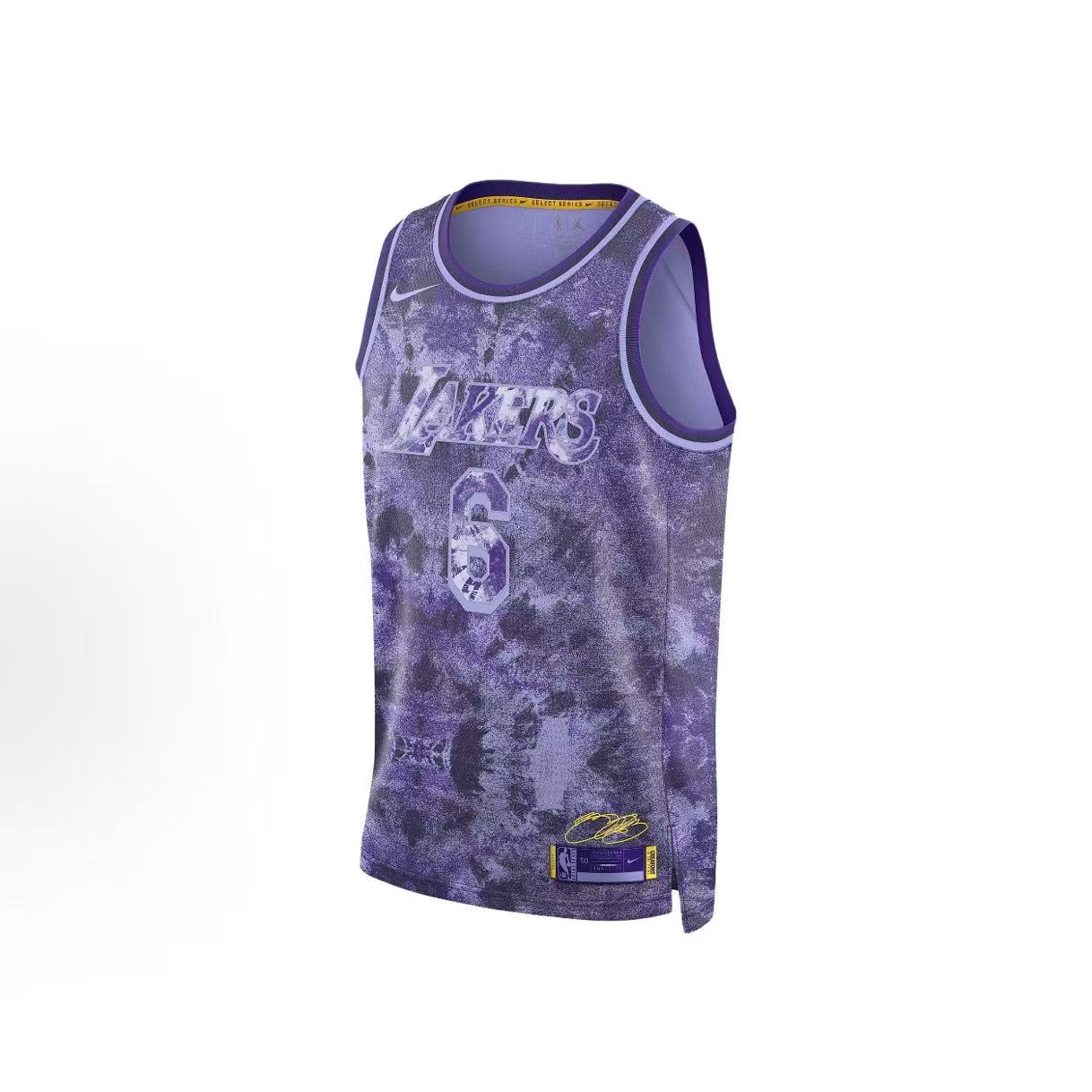 耐克/NIKE Dri-FIT NBA湖人队 詹姆斯6号扎染篮球背心 FD4093-580