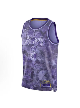 耐克/NIKE Dri-FIT NBA湖人队 詹姆斯6号扎染篮球背心 FD4093-580