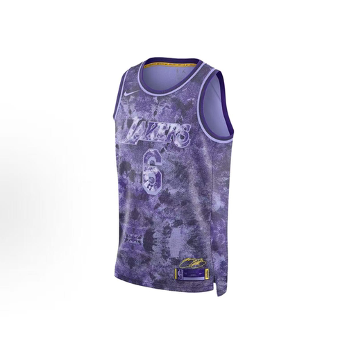 耐克/NIKE Dri-FIT NBA湖人队 詹姆斯6号扎染篮球背心 FD4093-580