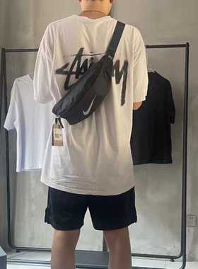 耐克/NIKE 3L运动休闲拉链椰奶白黑色腰包 FZ7221