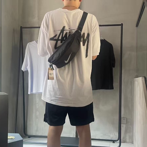 耐克/NIKE 3L运动休闲拉链椰奶白黑色腰包 FZ7221