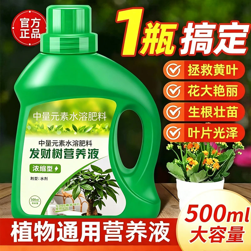 营养液植物通用型花肥发财树富贵竹绿萝水培盆栽园艺花卉绿植肥料