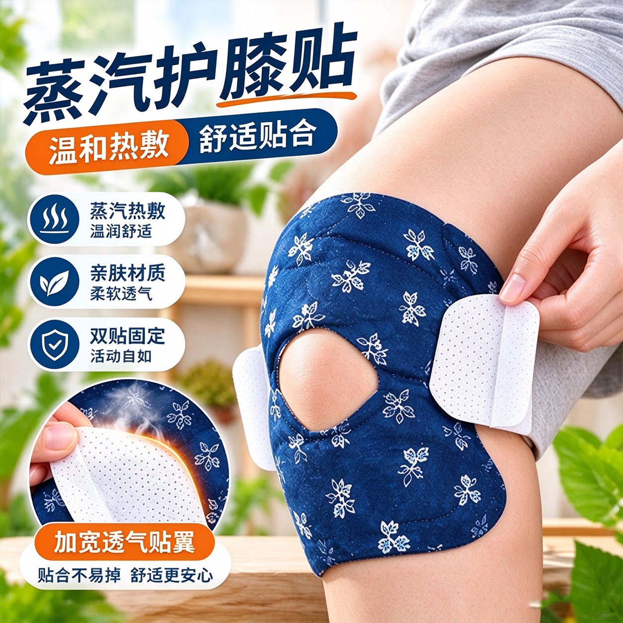 冬季艾草蒸汽自发热暖膝贴