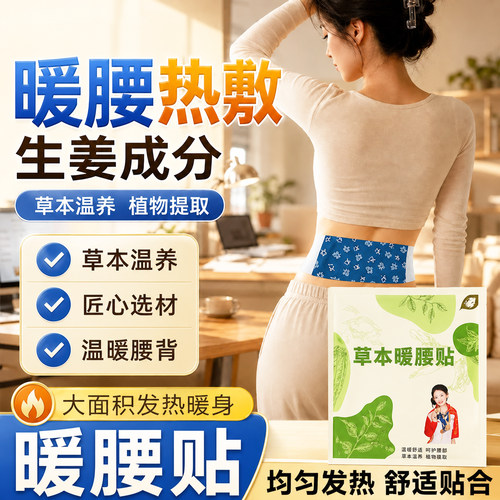艾草生姜温灸热敷腰腹贴