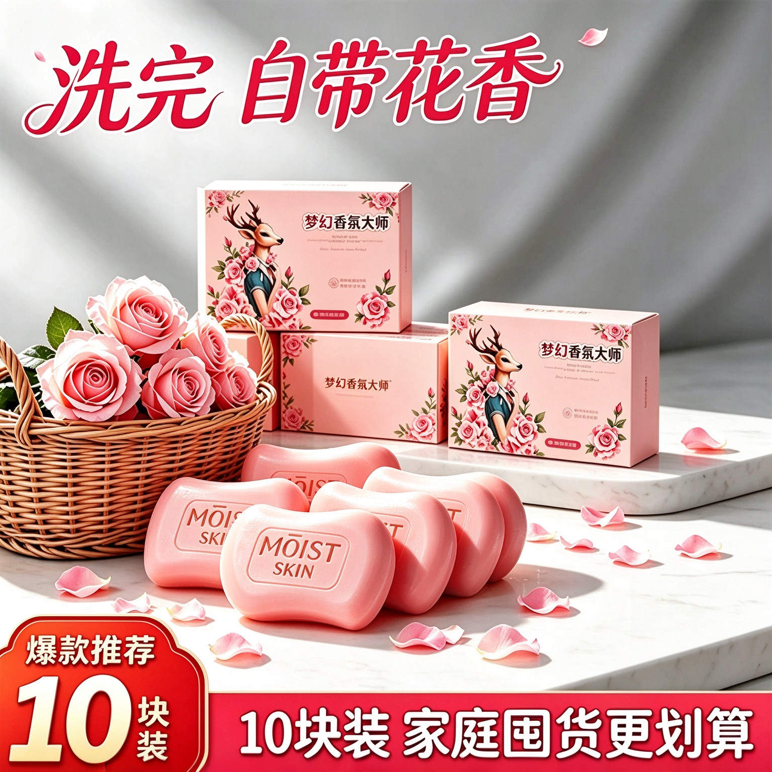 家用香氛皂皂135g梦幻香氛大师魅惑玫瑰持久保湿留香洗澡清洁香皂