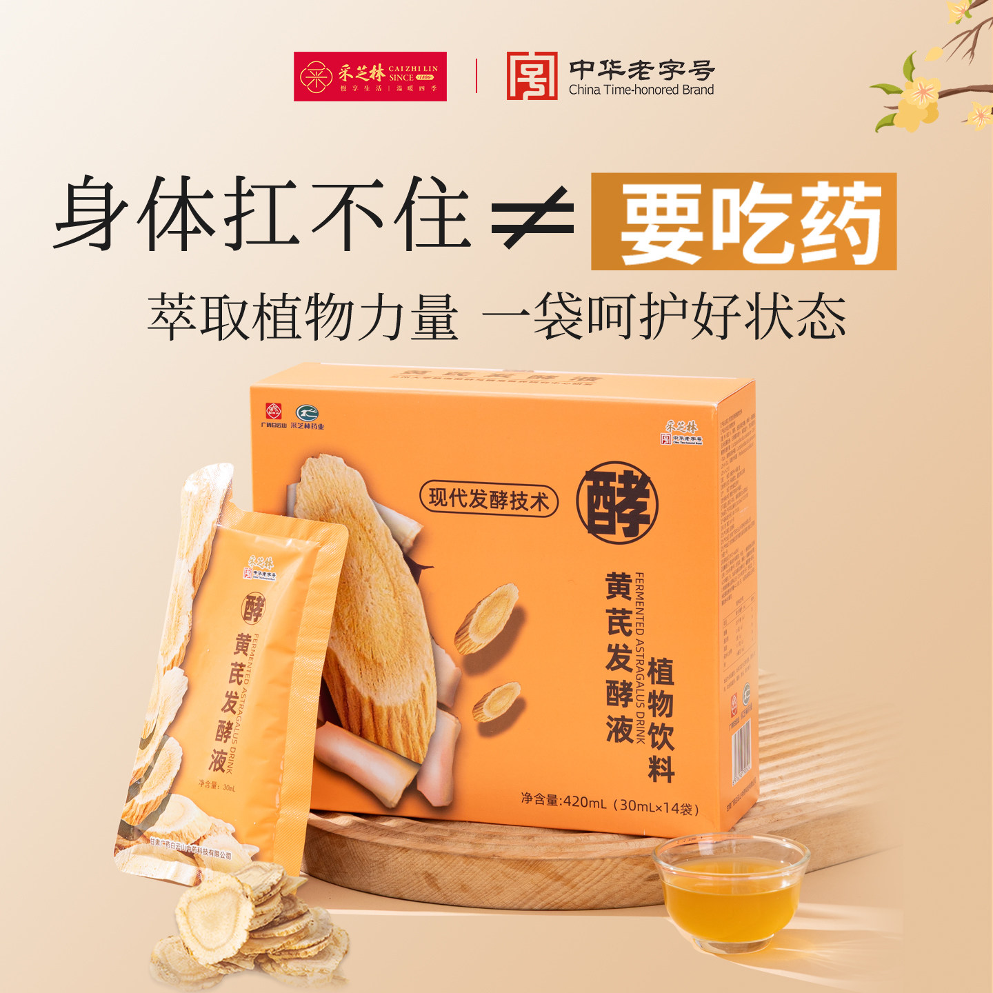 采芝林黄芪发酵液植物饮品口服液图片