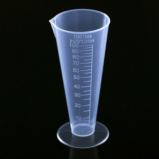 烧杯量杯塑料量杯带刻度精准盎司杯烘焙计量100毫升锥形 100ml