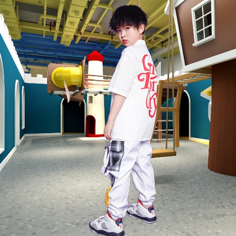 儿童演出服街舞套装男童嘻哈架子鼓女童爵士舞服装少儿hiphop