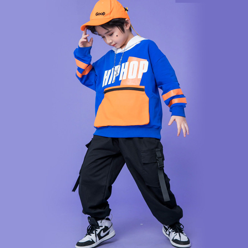 舞蹈服男儿童演出表演演出走秀啦啦操嘻哈街舞酷炫春秋套装小学生