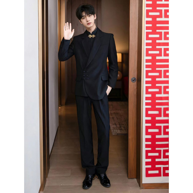 【新中式剪裁】2025新中式新郎结婚订婚西服男套装国风宴会晚礼服