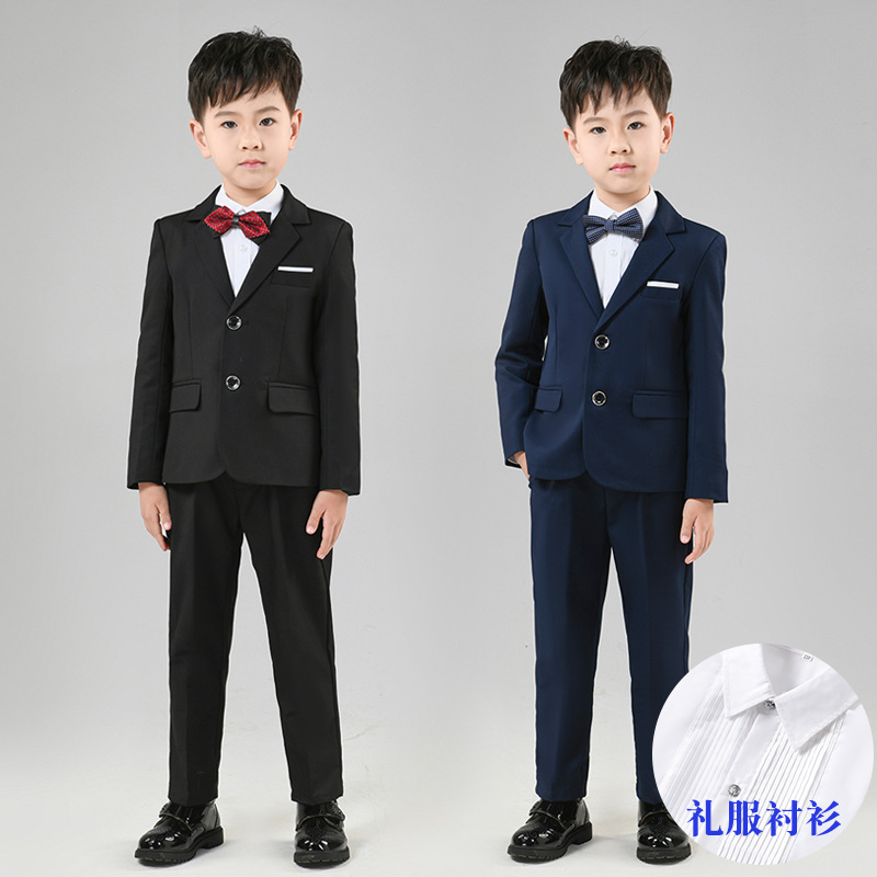 儿童西装套装花童小男孩钢琴演出礼服表演中大童英伦外套男童