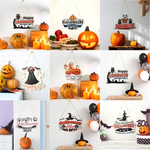 Dec万圣节门牌装 Porch 饰异形木牌 专卖Halloween 跨境亚马逊新品