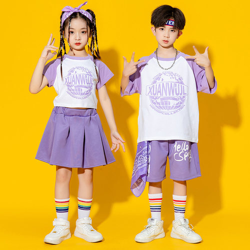 儿童啦啦队六一运动会演出服中小学生啦啦操表演服装少儿街舞套装