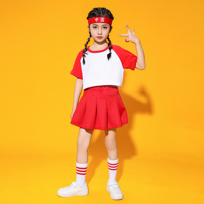元旦儿童啦啦队演出服幼儿园中小学生班服大合唱表演服装男童女童