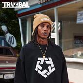 清仓福利 TRIBAL STAR基础圆领卫衣美式 街头潮牌街舞滑板