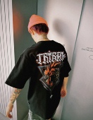 T恤美式 TRIBAL 公鸡图形短袖 嘻哈西岸重磅圆领街头潮牌街舞滑板