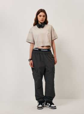 TRIBAL 短款TSTAR女装水洗做旧短袖上衣街舞滑板美式街头辣妹装