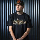 T恤宽松街舞滑板美式 TRIBAL 迷彩涂鸦字体短袖 街头潮牌男女情侣