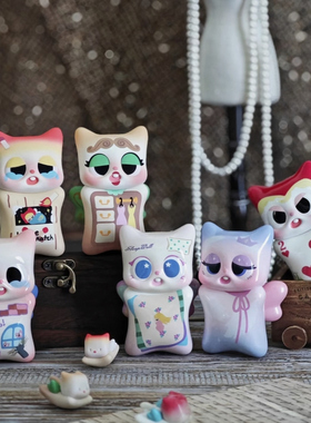 正版 pitty配角的独白盲盒潮玩可爱猫猫手办公仔桌面摆件女生礼物