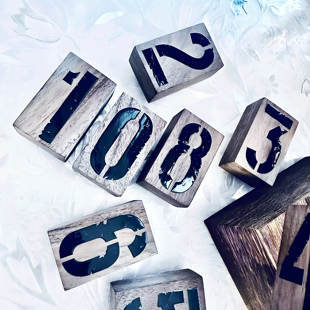 悦壹文创 | 大数字印章木制印章50*30mm | 原创黑胡桃木复古手帐